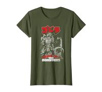 Godzilla Kanji King of The Monsters Kaiju Camiseta, Mujer, Verde Oliva, M