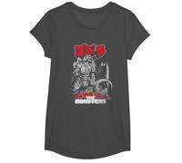 Godzilla Kanji King of The Monsters Kaiju Camiseta, Niñas, Jaspeado Oscuro, M