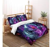 Godzilla King Kong Funda Edredon 3 Piezas con Impresión En 3D Animal Themes Wildlife con 2 Fundas De Almohada Double（200x200cm） 100% Microfibra Juego De Cama para para Niñosy Hombres