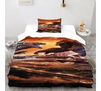 Godzilla King Kong Funda Nordica Algodon 2 Piezas con Impresión En 3D Animal Themes Wildlife con 1 Fundas De Almohada Single（135x200cm） 100% Microfibra Ropa De Cama