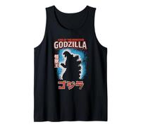 Godzilla King of The Monster Silhouette with Kanji Movie Camiseta sin Mangas