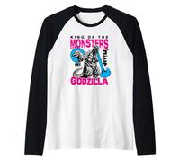 Godzilla King of The Monsters Bright Color Collage Movie Camiseta Manga Raglan