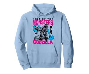 Godzilla King of The Monsters Bright Color Collage Movie Sudadera con Capucha, Unisex para Adultos, Azul Polvoriento, M