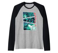 Godzilla King of The Monsters Kanji Comic Book Panels Movie Camiseta Manga Raglan