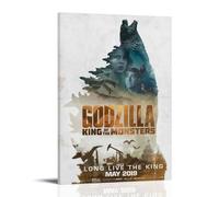 Godzilla King of The MonstersArt - Pintura decorativa impermeable y resistente a las manchas, sala de estar, estudio, cafetería, pintura de pared, instalación gratuita, fácil de limpiar, opción de