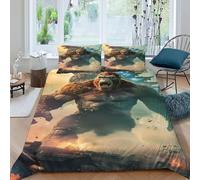 Godzilla Kong Funda De Edredón 3 Piezas 3D Impresa Animal Themes Wildlife con 2 Fundas De Almohada King（220x240cm） 100% Microfibra Juego De Cama para para Niñosy Hombres