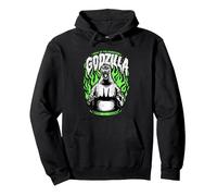 Godzilla Llamas Verdes Editar Sudadera con Capucha, Unisex para Adultos, Negro, XXL