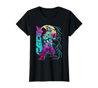 Godzilla Neón Mechagodzilla Camiseta, Mujer, Negro, XXL