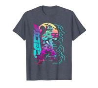 Godzilla Neon Mechagodzilla Movie Camiseta, Hombre, Azul Jaspeado, 3XL