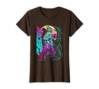 Godzilla Neon Mechagodzilla Movie Camiseta, Mujer, Marrón, M
