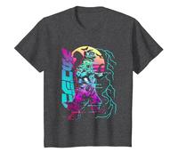 Godzilla Neon Mechagodzilla Movie Camiseta, Niños, Jaspeado Oscuro, 6 años