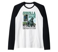 Godzilla Ocean Scene Comic Book Illustration Movie Monster Camiseta Manga Raglan