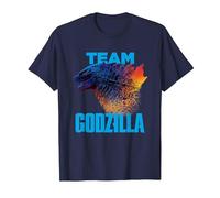 Godzilla vs Kong - Equipo Godzilla Oficial Neon Camiseta, Hombre, Azul Marino, 5XL