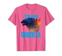 Godzilla vs Kong - Equipo Godzilla Oficial Neon Camiseta, Hombre, Rosa Jaspeado, XXL