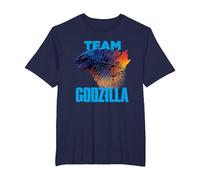 Godzilla vs Kong - Equipo Godzilla Oficial Neon Camiseta, Hombre Tallas Grandes, Azul Marino, 5X Alto