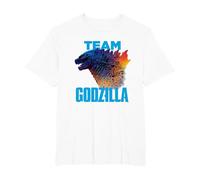 Godzilla vs Kong - Equipo Godzilla Oficial Neon Camiseta, Hombre Tallas Grandes, Blanco, 6X Alto