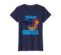 Godzilla vs Kong - Equipo Godzilla Oficial Neon Camiseta, Mujer, Azul Marino, XL