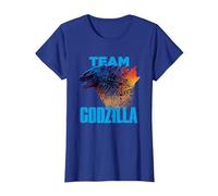 Godzilla vs Kong - Equipo Godzilla Oficial Neon Camiseta, Mujer, Azul Real, XS