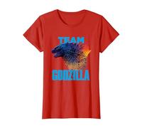 Godzilla vs Kong - Equipo Godzilla Oficial Neon Camiseta, Mujer, Rojo, XL