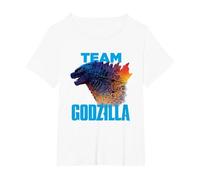 Godzilla vs Kong - Equipo Godzilla Oficial Neon Camiseta, Mujer Tallas Grandes, Blanco, 5XL Grande