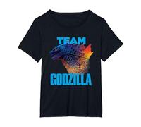 Godzilla vs Kong - Equipo Godzilla Oficial Neon Camiseta, Mujer Tallas Grandes, Negro, 5XL Grande