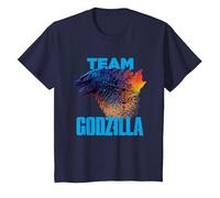 Godzilla vs Kong - Equipo Godzilla Oficial Neon Infantil Camiseta, Niños, Azul Marino, 12 años