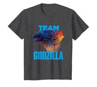 Godzilla vs Kong - Equipo Godzilla Oficial Neon Infantil Camiseta, Niños, Jaspeado Oscuro, 6 años