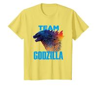 Godzilla vs Kong - Equipo Godzilla Oficial Neon Infantil Camiseta, Niños, Limón, 6 años