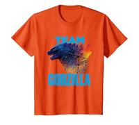 Godzilla vs Kong - Equipo Godzilla Oficial Neon Infantil Camiseta, Niños, Naranja, 4 años