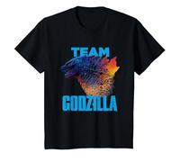 Godzilla vs Kong - Equipo Godzilla Oficial Neon Infantil Camiseta, Niños, Negro, 6 años