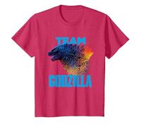 Godzilla vs Kong - Equipo Godzilla Oficial Neon Infantil Camiseta, Niños, Rojo Jaspeado, 2 años