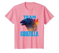 Godzilla vs Kong - Equipo Godzilla Oficial Neon Infantil Camiseta, Niños, Rosado, 8 años