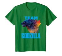Godzilla vs Kong - Equipo Godzilla Oficial Neon Infantil Camiseta, Niños, Verde Kelly, 6 años
