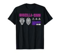 Godzilla x Kong Front and Back Modern Neon Icons Movie Camiseta