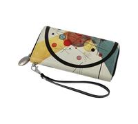 Goebel 67-100-21-1 Artis Orbis - Cartera (Piel, 19 x 10 x 2,5 cm), diseño de círculos de Wassily Kandinski, carbón, 19x10x2,5 cm, Monedero