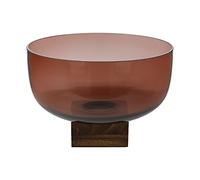 Goebel Accessoires Rose Hibiscus 23-122-05-1 - Cuenco (base de madera, 26 x 26 cm), color burdeos