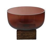 Goebel Accessoires Rose Hibiscus 23-122-06-1 - Cuenco (base de madera, 20 x 20 cm), color burdeos