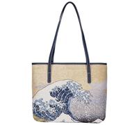 Goebel Bolsa Katsushika Hokusai - La onda, de la colección Artis Orbis, dimensiones: 38 x 13 x 27,67-061-96-1, Beige/Multicolor, 38x13x27, Bolsa de viaje de piel sintética y tapiz