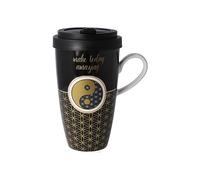 Goebel Coffee to Go 67-017-07-1 - Taza con tapa (12,5 x 8,5 x 15 cm, 0,5 L), diseño de Yin Yang, color negro