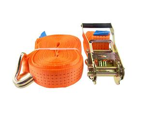 Göbel Correa de amarre con trinquete de metal, 4000 kg, 2000 daN, 4to 2 piezas, 15 m, color naranja poliéster
