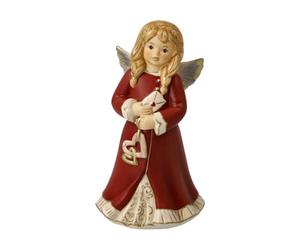 Goebel Figura de ángel con Mensaje del Cielo en Navidad, Color Burdeos