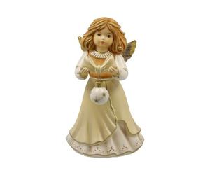 Goebel Figura de ángel con Texto en alemán My schönste Weihnachtskugelen - Champagne Himmelsboten Weihnachten