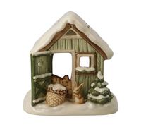 Goebel Figura de cabaña de jardín Nevada - Bosque de Invierno Navidad