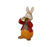 Goebel Figura de Conejo trompetista Celoso, Fabricada en Loza, Dimensiones: 4 x 6 x 8 cm, 66-845-77-1