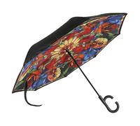 Goebel Paraguas de Louis Tiffany - Amapola oriental Artis Orbis, rojo, 16 x 6 x 4.5