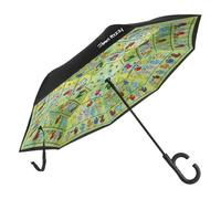 Goebel Paraguas invertido James Rizzi -Birds on a Love Wire Pop Art, rojo, 16 x 6 x 4.5