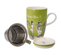 Goebel Taza de té con tapa y colador Barbara Freundlieb - La mejor edad