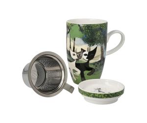 Goebel Taza de té con tapa y colador Una passeggiata nel verde Rosina Wachtmeister