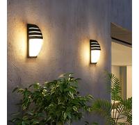 Goeco 2 Pack Lámparas de Pared LED Exterior, 12W 1300LM Apliques de Pared IP65 Impermeables, 3000K Luz Cálida Iluminación LED para Patio, Jardín, Dormitorio, Salón, 22.5CM x 8CM