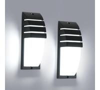Goeco 2 Pack Lámparas de Pared LED Exterior, 12W 1300LM Apliques de Pared IP65 Impermeables, 6500K Luz Blanca Fría Iluminación para Patio, Jardín, Dormitorio, Salón, 22.5CM x 8CM